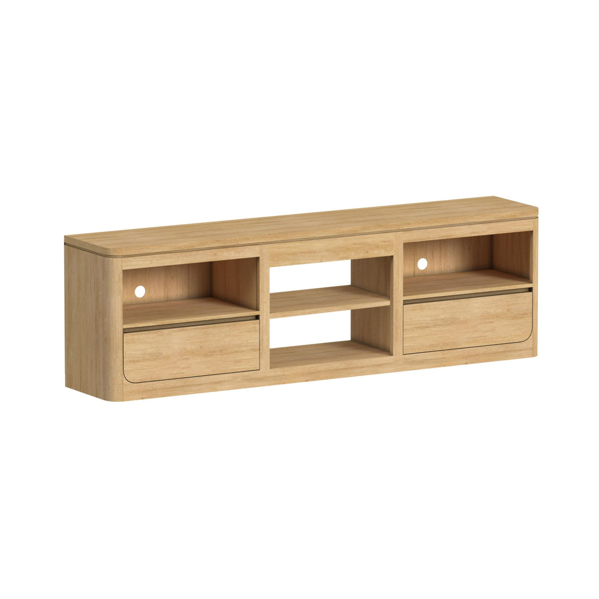 Rosalie Natural 82" TV Console without Fireplace Insert - Ornate Home