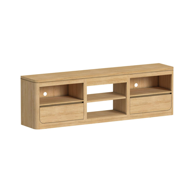 Rosalie Natural 82" TV Console without Fireplace Insert - Ornate Home