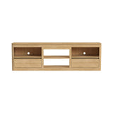 Rosalie Natural 82" TV Console without Fireplace Insert - Ornate Home