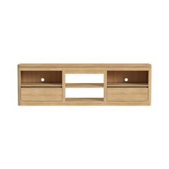 Rosalie Natural 82" TV Console without Fireplace Insert - Ornate Home