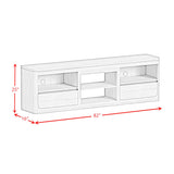 Rosalie Natural 82" TV Console without Fireplace Insert - Ornate Home