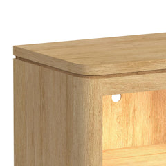 Rosalie Natural Nightstand with USB & LED - Ornate Home