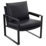 Rosalind Black & Gunmetal Track Arms Accent Chair - Ornate Home