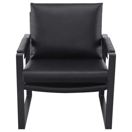 Rosalind Black & Gunmetal Track Arms Accent Chair - Ornate Home