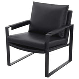 Rosalind Black & Gunmetal Track Arms Accent Chair - Ornate Home