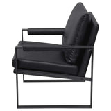 Rosalind Black & Gunmetal Track Arms Accent Chair - Ornate Home