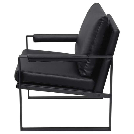 Rosalind Black & Gunmetal Track Arms Accent Chair - Ornate Home