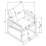 Rosalind Black & Gunmetal Track Arms Accent Chair - Ornate Home