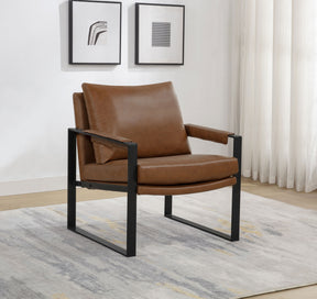 Rosalind Brown Upholstered Track Arm Accent Chair - Ornate Home