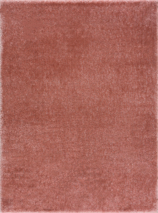 Rosava Dusty Pink Subtle Wavy Abstract Modern Minimalist Polyester Machine Woven Area Rug - Clearance - Ornate Home