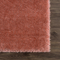 Rosava Dusty Pink Subtle Wavy Abstract Modern Minimalist Polyester Machine Woven Area Rug - Clearance - Ornate Home