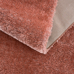 Rosava Dusty Pink Subtle Wavy Abstract Modern Minimalist Polyester Machine Woven Area Rug - Clearance - Ornate Home