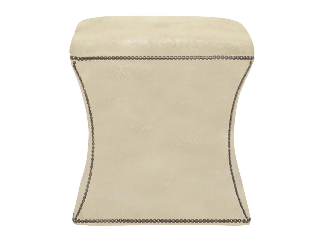 Roscoe Beige/Tan Leather Ottoman - Ornate Home