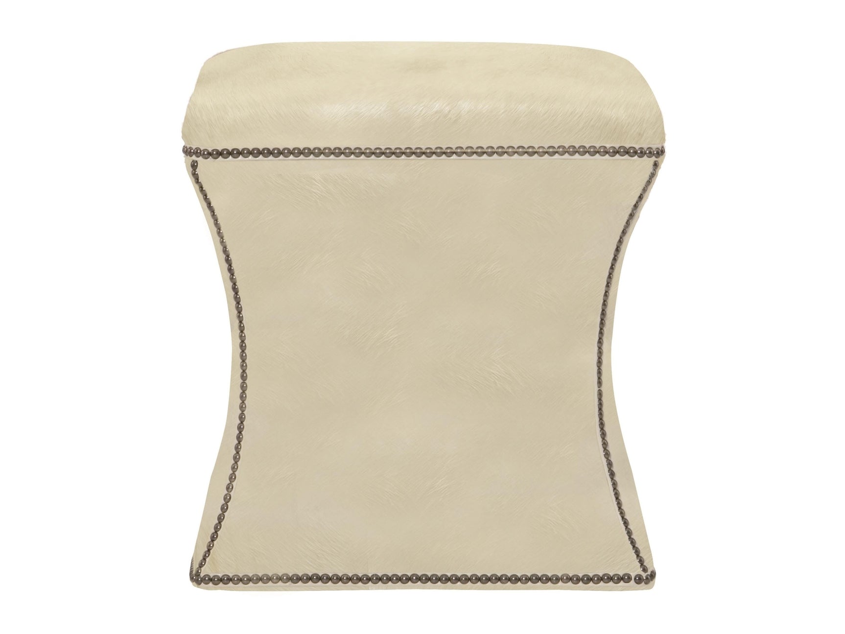 Roscoe Beige/Tan Leather Ottoman - Ornate Home