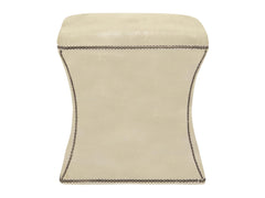 Roscoe Beige/Tan Leather Ottoman - Ornate Home