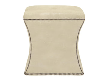 Roscoe Beige/Tan Leather Ottoman - Ornate Home