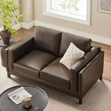 Roscoe Espresso 63 inch Vegan Leather Loveseat - Ornate Home