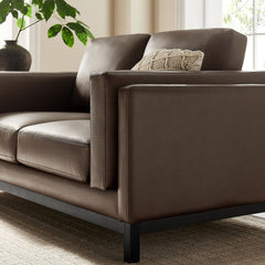 Roscoe Espresso 63 inch Vegan Leather Loveseat - Ornate Home