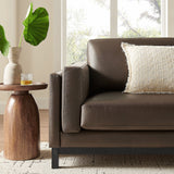 Roscoe Espresso 81 inch Vegan Leather Sofa - Ornate Home