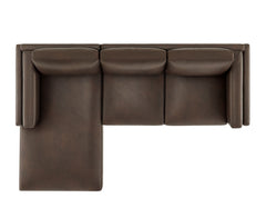 Roscoe Espresso Left-Facing Vegan Leather Sectional Sofa with Chaise - Ornate Home