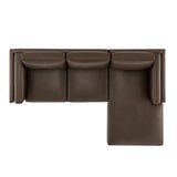 Roscoe Espresso Right-Facing Vegan Leather Sectional Sofa with Chaise - Ornate Home