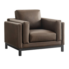 Roscoe Espresso Vegan Leather Armchair - Ornate Home