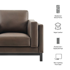 Roscoe Espresso Vegan Leather Armchair - Ornate Home
