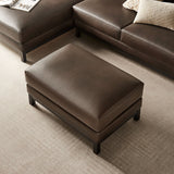 Roscoe Espresso Vegan Leather Ottoman - Ornate Home