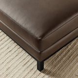 Roscoe Espresso Vegan Leather Ottoman - Ornate Home