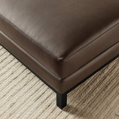 Roscoe Espresso Vegan Leather Ottoman - Ornate Home