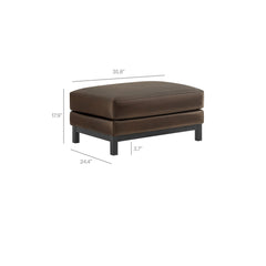 Roscoe Espresso Vegan Leather Ottoman - Ornate Home