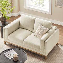 Roscoe Ivory 63 inch Fabric Loveseat - Ornate Home