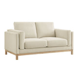 Roscoe Ivory 63 inch Fabric Loveseat - Ornate Home