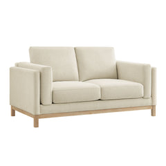 Roscoe Ivory 63 inch Fabric Loveseat - Ornate Home