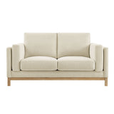 Roscoe Ivory 63 inch Fabric Loveseat - Ornate Home