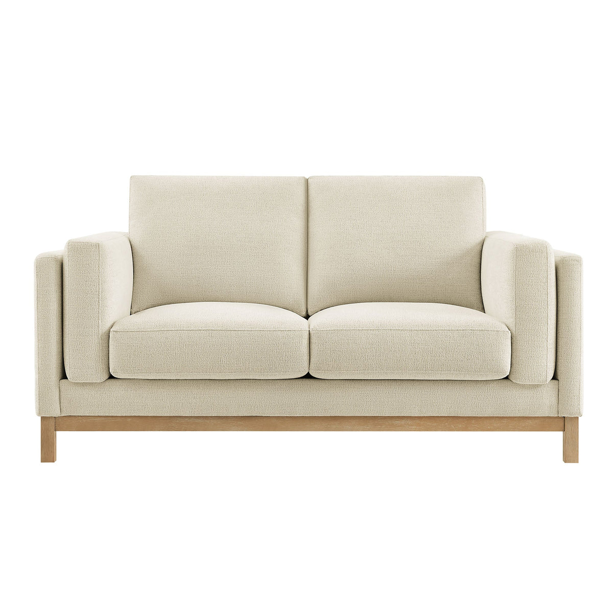 Roscoe Ivory 63 inch Fabric Loveseat - Ornate Home