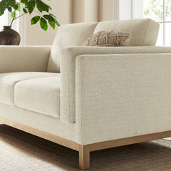 Roscoe Ivory 63 inch Fabric Loveseat - Ornate Home
