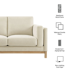Roscoe Ivory 63 inch Fabric Loveseat - Ornate Home