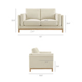 Roscoe Ivory 63 inch Fabric Loveseat - Ornate Home