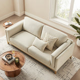 Roscoe Ivory 81 inch Fabric Sofa - Ornate Home