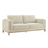 Roscoe Ivory 81 inch Fabric Sofa - Ornate Home