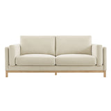 Roscoe Ivory 81 inch Fabric Sofa - Ornate Home
