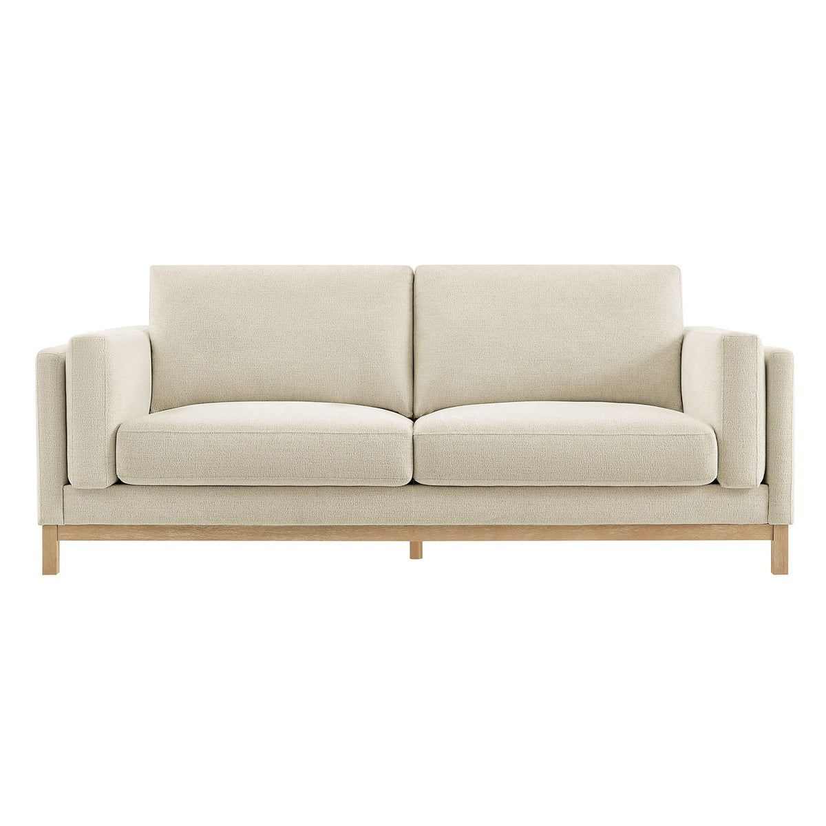 Roscoe Ivory 81 inch Fabric Sofa - Ornate Home