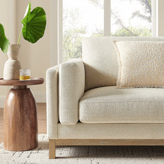 Roscoe Ivory 81 inch Fabric Sofa - Ornate Home