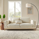 Roscoe Ivory 81 inch Fabric Sofa - Ornate Home
