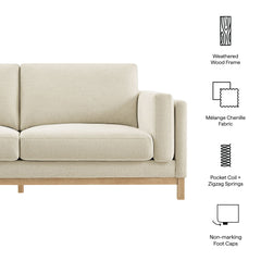 Roscoe Ivory 81 inch Fabric Sofa - Ornate Home