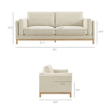 Roscoe Ivory 81 inch Fabric Sofa - Ornate Home