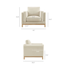 Roscoe Ivory Fabric Armchair - Ornate Home