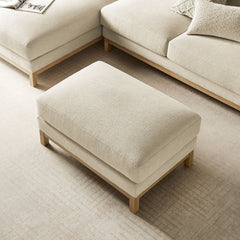 Roscoe Ivory Fabric Ottoman - Ornate Home