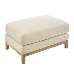 Roscoe Ivory Fabric Ottoman - Ornate Home